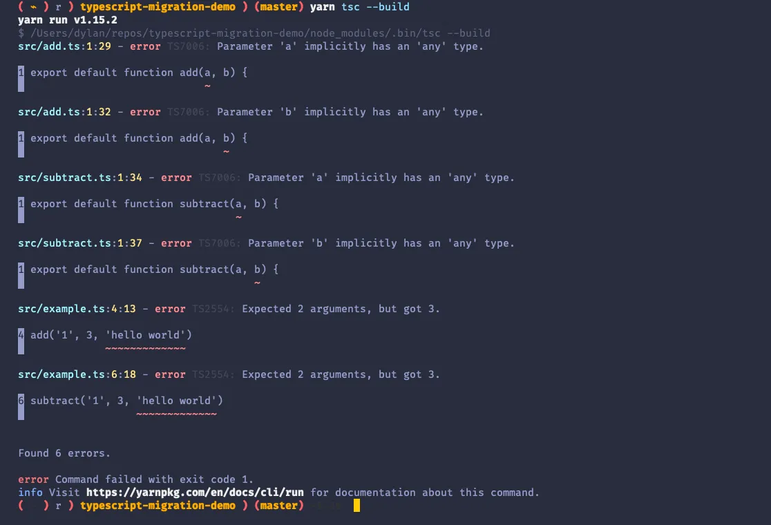 Errors after changing file extensions to .ts.